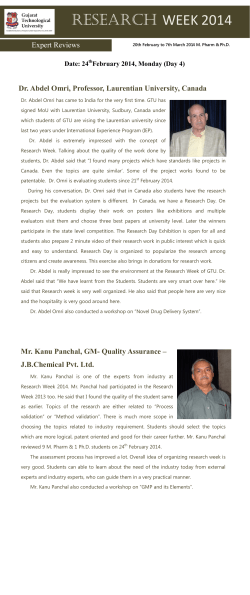 4) Expert Reviews for RW-2014 on 24th February 2014, Monday (Day 04)