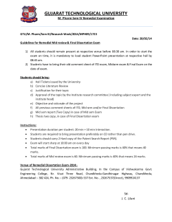 First Guidelines Remedial Mid and Final Dissertation Exam