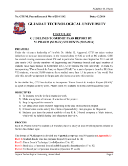 Guidelines of (PASR) Research Week 2014
