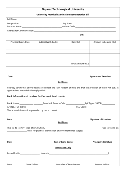 Practical Examination Remuneration Bill