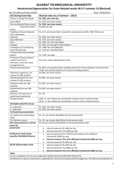 Honorarium/Appreciation for Exam Related works W.E.F summer - 2013(Revised)