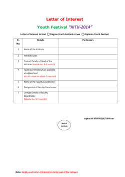 Letter of Interest Youth Festival &ldquo;XITIJ-2014&rdquo;