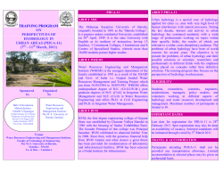 A Training program on Perspectives of Hydrology in Urban Areas(PHUA-11) on 7 -11 March,2011 at Vadodara