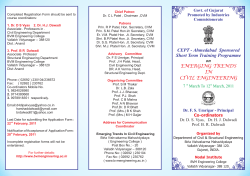Short Term Training Programme on Emerging Trends in Civil Engineering 7-12 March, 2011 organized by Dept. of civil structural engineering, Birla Vishvakarma Mahavidhyalaya, V.V.Nagar