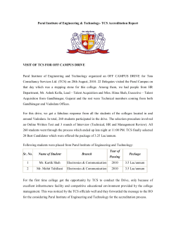 Parul Institute of Engineering Technology-TCS Accreditation Report