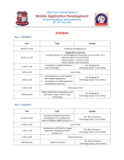 Schedule of STTP on Mobile Application Development on 20-24 June,2011 at VGEC Chandkheda