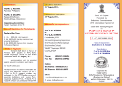 STTP on Innovative Trends in Renewable Energy Systems on 5th-9th September,2011 organized by Birla Viswakarma Mahavidhyalaya,V V Nagar