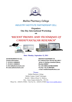 One-day FDP on RECENT TRENDS AND TECHNIQUES OF CARDIOVASCULAR RESEARCH for Pharmacology teachers on September 12, 2011 at Maliba Pharmacy College