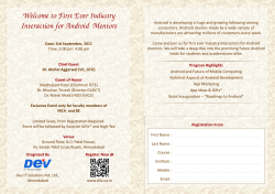First Ever Industry Interaction for Android Mentors on 3rd September,2011