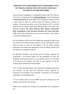 Management Talk on &lsquo;skill set required in the banking, insurance and financial sectors&rsquo; by Mr. Percy Bharucha (M.D, Kalupur Co-operative Bank, Ahmedabad) and Mr. Samntosh Chaudhari (V.P, Zaveri Securities LTD) at Anand Institute of Management
