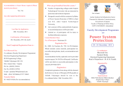 Faculty Development Program on Power System Protection - 170903 from 20 to 24 Dec., 2011 at BVM