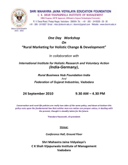 Rural Marketing Workshop at SMJV&rsquo;s CKSVIM,Vadodara