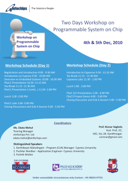 Inviting Registration for a Two day Workshop on PSoC at VGEC Chandkheda on 4th & 5th Dec'10