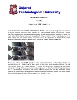 Congratulations to GTU students: Students at GTU-affiliated Colleges solve problems, defined by industries In a joint project of GTU and Techepedia, Mr Hiranmay Mohanti, managing director of Techpedia.in visited many GTU Colleges and presented some problems, posed by some SMEs. To the great credit of the creativity of our students, these problems were solved by our students, well within the time limits, prescribed by the industry.