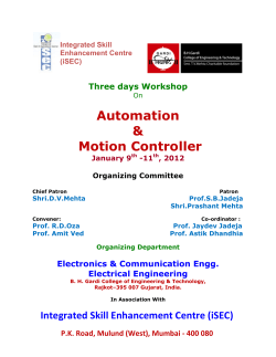 3 Days workshop on Automation and Motion controller at B. H. Gradi college of engg. Tech., Rajkot