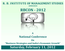 R.B. Institute of Management Studies Organizes A National Level Conference On “Business Strategies And India’s Economic Growth” On 11th February, 2012