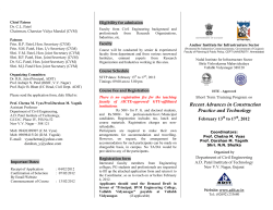 STTP on Recent Advances in construction Practice and Technology February 13th to 17th 2012 A.D. Patel Institute of Technology New V.V. Nagar, Gujarat