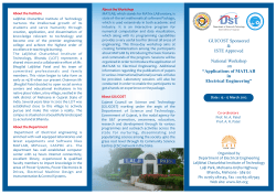 National workshop on Applications of MATLAB in Electrical Engineering (AMEE-2012) during 15-17 March 2012 at L. C. Institute of Technology, Bhandu