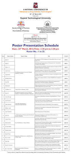 Schedule of Posters