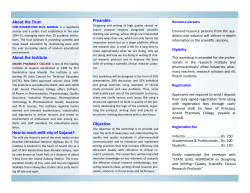 ICMR Sponsored State Level Workshop on &ldquo;Designing And Writing - Quality Scientific Clinical Research Protocols&rdquo; September 22nd, 2012 organized by Anand Pharmacy College, Anand