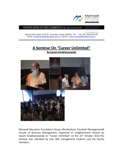A Seminar On &ldquo;Career Unlimited&rdquo; By Swami Anubhavananda organized by Marwadi education foundation group of institutions