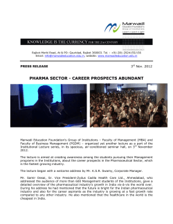 PRESS RELEASE PHARMA SECTOR - CAREER PROSPECTS ABUNDANT organized by Marwadi education foundation group of institutions