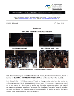 Press Note Seminar on Building A Contributor Personality organized by Marwadi Education Foundation