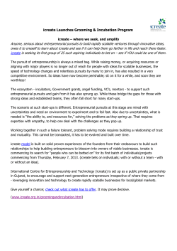 iCreate launches Grooming and Incubation programs for those wanting to establish new Start-ups