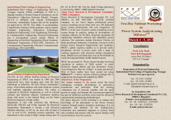 National Workshop on "Power system Analysis using Mi-Power" in association with Power Research & Development Consultants (PRDC) Pvt. Ltd., Bangalore during March 04 - 05, 2013 organized by Sankalchand Patel College of engineering, Visnagar