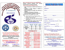 CSIR & GUJCOST Sponsored &ldquo;National Conference: &ldquo;Role of Pharma Clinic in Health Care Profession of Indian Rural Area&rdquo; scheduled from 01 &ndash; 02, March 2013 at A. R. College of Pharmacy & G. H. Patel Institute of Pharmacy, Vallabh Vidyanagar.
