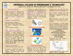 Poster Competition in Nanoscience & Nanotechnology, Energy and its applications and on Environmental issues organized by Universal College of Engg & Technology.