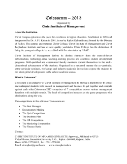 Colosseum &ndash; 2013 Organized by Christ Institute of Management