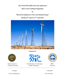 One Week ISTE-SRM University Sponsored Short Term Training Progmamme on &ldquo;Recent Development in Non Conventional Energy&rdquo; During 22nd April to 27th April 2013
