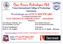 A workshop on LINUX Software in technical association with Electromech Corporation Ahmedabad by Venus International College of Technology