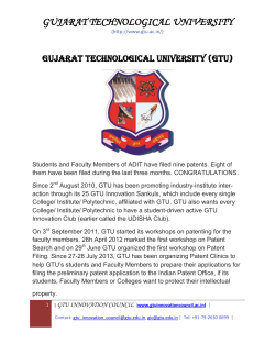 REPORT: on filing of 9 Patents by A.D.Patel Institute of Technology, Vallabh Vidyanagar and its students and Faculty Members; CONGRATULATIONS to the ADIT community