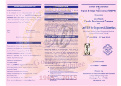 Centre of Excellence on Signal and Image Processing (TEQIP II) COEP organizing one week faculty development program on "LabVIEW for Engineers and Scientist" at Department of Instrumentation and Control, College of Engineering Pune during July 7 ~11, 2014.
