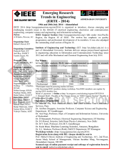Emerging Research Trends in Engineering ( ERTE - 2014 ) 19th and 20July 2014 Ahmedabad organized by IEEE Gujarat Section