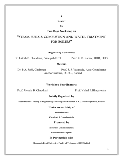Faculty of engineering Technology and Research (FETR), Bardoli conducted Two days workshop on "STEAM, FUELS & COMBUSTION AND WATER TREATMENT FOR BOILERS"