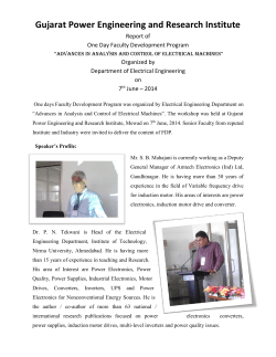 The department of Electrical Engineering has organized One Day FDP on "Advances in Analysis and Control of Electrical Machines" on Saturday, 7th June 2014.