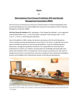 Parul group of Management Institutes have entered into an MOU with Baroda Management Association