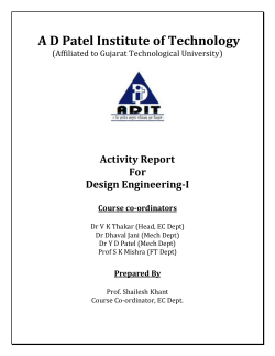 Activity Report for Design Engineering-I organized by A D Patel Institute of Technology