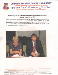 Invitation to Students for an interaction Programme with Wismar University, Germany Representatives from 3.00 P.M. to 5.00 P.M. on 16th October 2015, Friday.