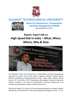 Report: Expert talk on High Speed Rail in India