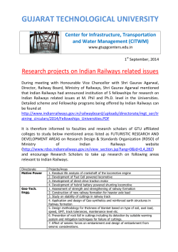 Research projects on Indian Railways related issues