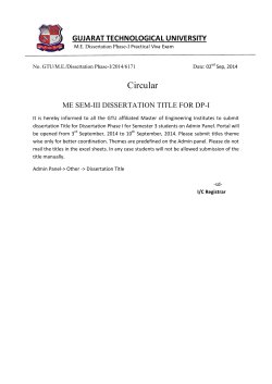 ME SEM-III DISSERTATION TITLE FOR DP-I