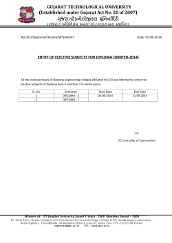 ENTRY OF ELECTIVE SUBJECTS FOR DIPLOMA (WINTER-2014)