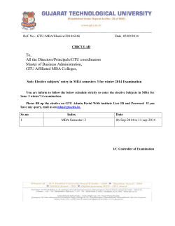 Elective subjects&rsquo; entry in MBA semester: 3 for winter 2014 Examination