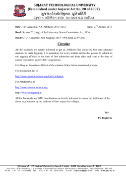 Circular for information regarding filing of online Affidavit for Anti Ragging activity