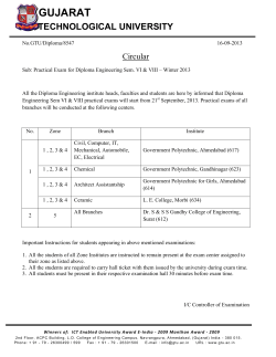 Practical Exam for Diploma Engineering Sem. VI & VIII &ndash; Winter 2013