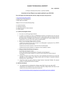 Instructions for form filling for new students admitted in year 2013-2014